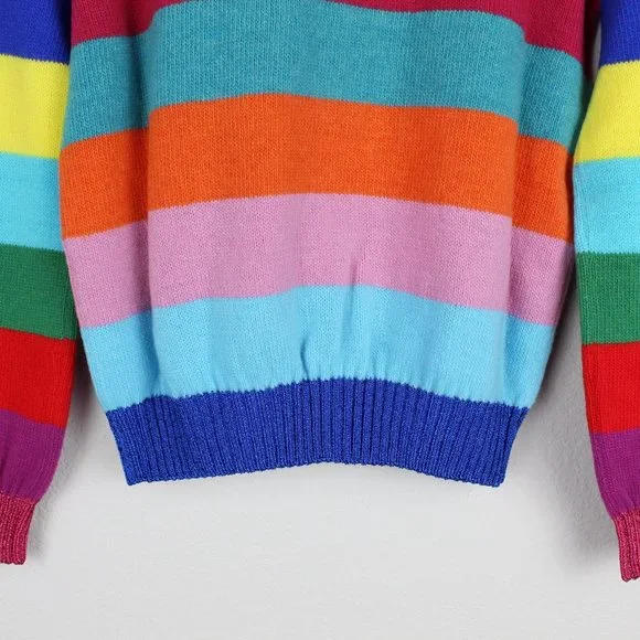 NWT Gucci Stripe Sequin Embroidered Wool Sweater, Small, Tiger “Loved” Appliqué - Picture 16 of 16